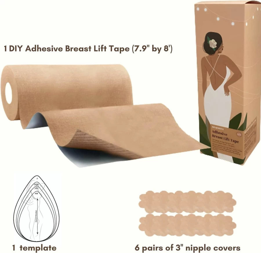 Sharmony Breast Lift Tape for Plus Size – DIY Boob Tape for Large Breasts, Body Sculpting & Support