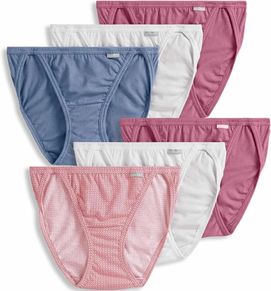 Jockey Women's Elance String Bikini Underwear - 6 Pack Comfortable Cotton Panties Multipack
