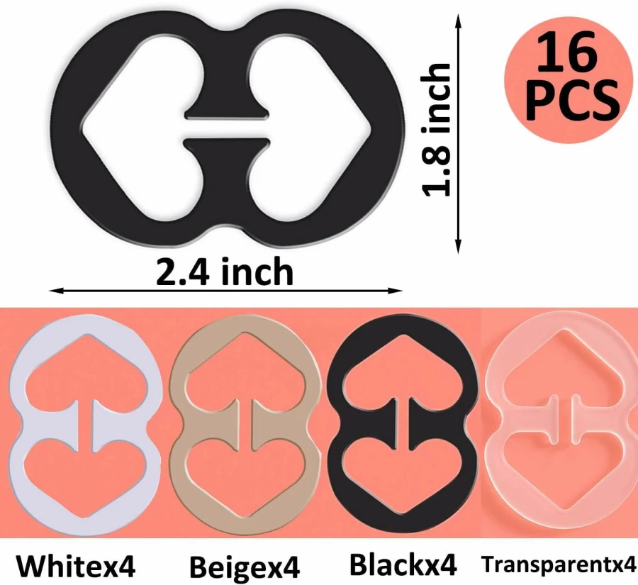 W-Plus 3-Hook Bra Extender & Strap Clips – Invisible Cleavage Control & Backless Bra Strap Holder for Concealed Support
