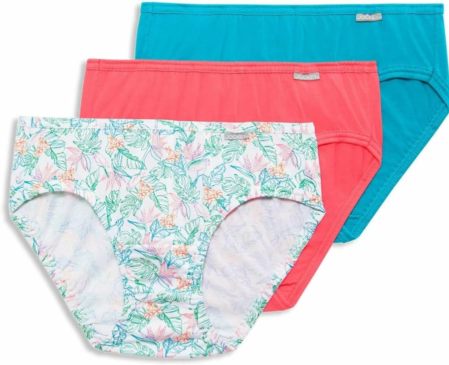 Jockey Women's Plus Size Elance Bikini Underwear - 3 Pack Comfortable Cotton Panties