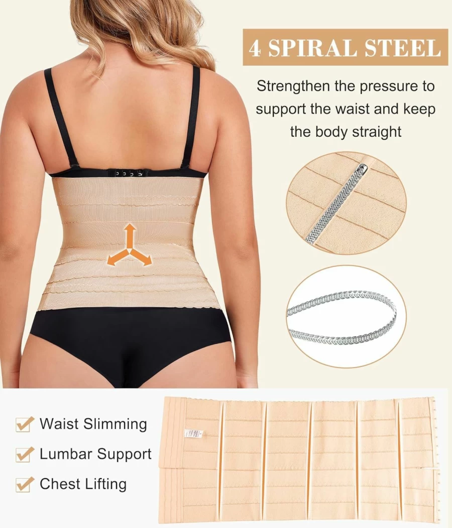 QACIVIQ Women's Waist Trainer & Cincher - Tummy Control Shapewear for Workout & Body Shaping