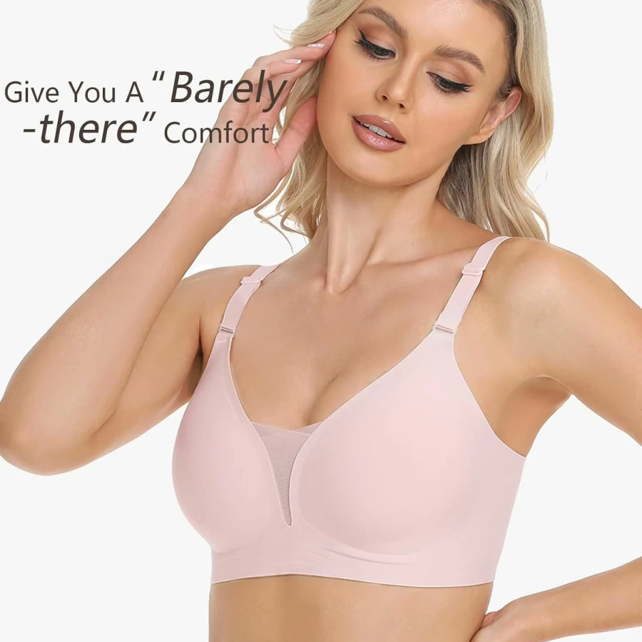 Gailife Wireless Comfort Lift Mesh Bralette for Women - Supportive No Underwire Push Up Bra with Extender