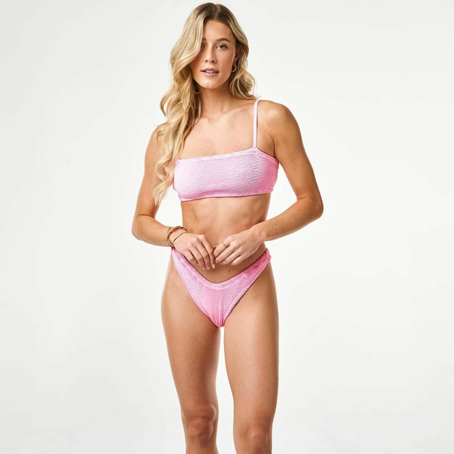 KUT & SO Women's Crinkle Bikini Set - 2 Piece Swimsuit with Adjustable Spaghetti Straps | Sexy Beachwear & Poolside Outfit