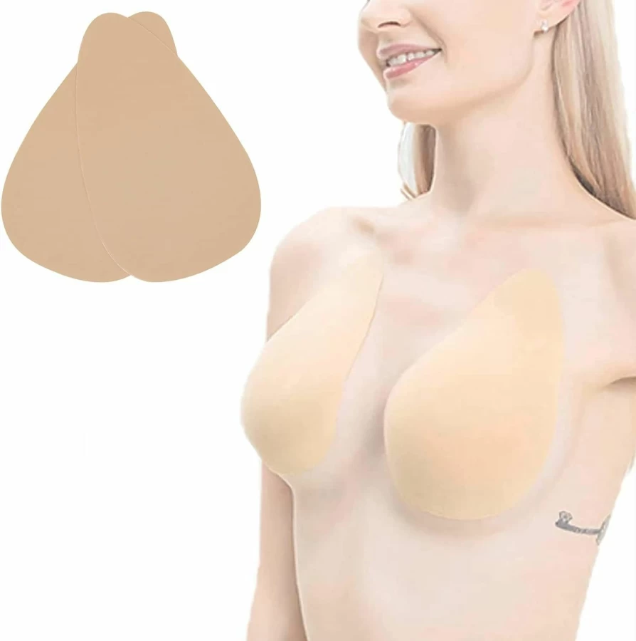 MILUMILUU Invisible Breast Lift Tape - Adhesive Bra for Push Up & Support, Sweatproof & Reusable, Perfect for A-E Cup, Comfortable & Secure Sticky Bra for Women