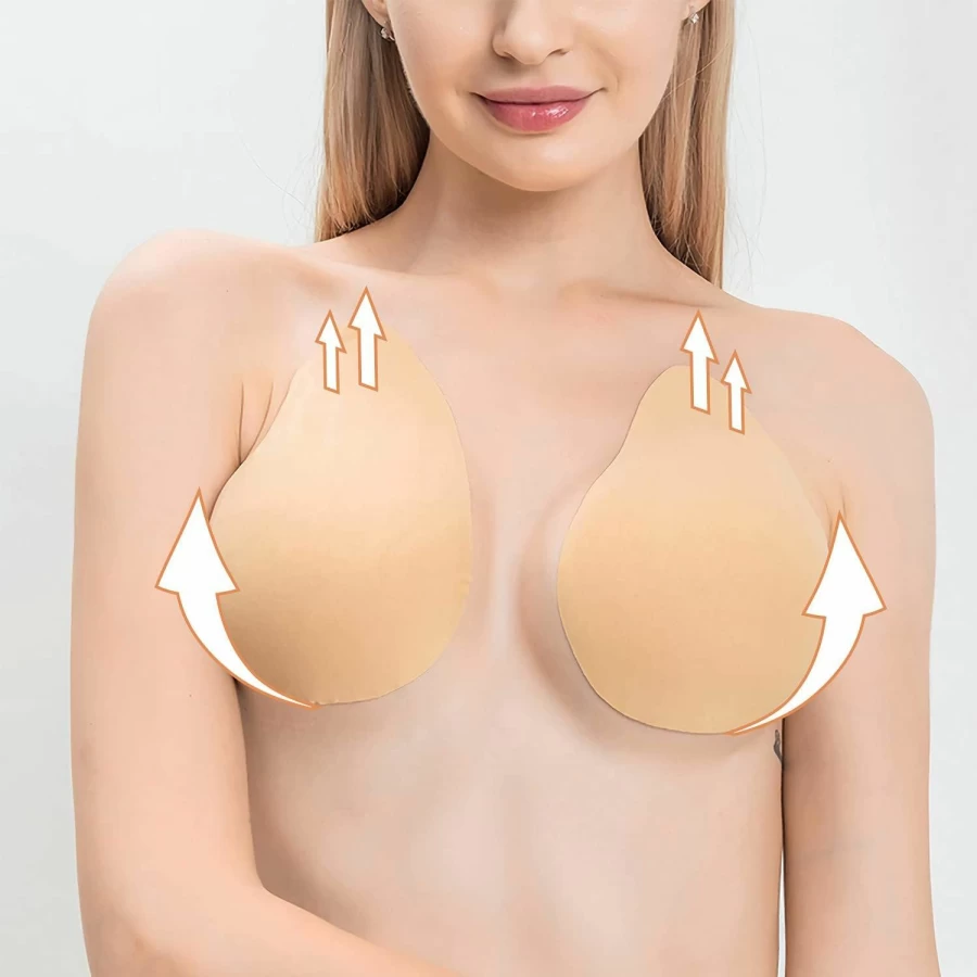 MILUMILUU Invisible Breast Lift Tape - Adhesive Bra for Push Up & Support, Sweatproof & Reusable, Perfect for A-E Cup, Comfortable & Secure Sticky Bra for Women