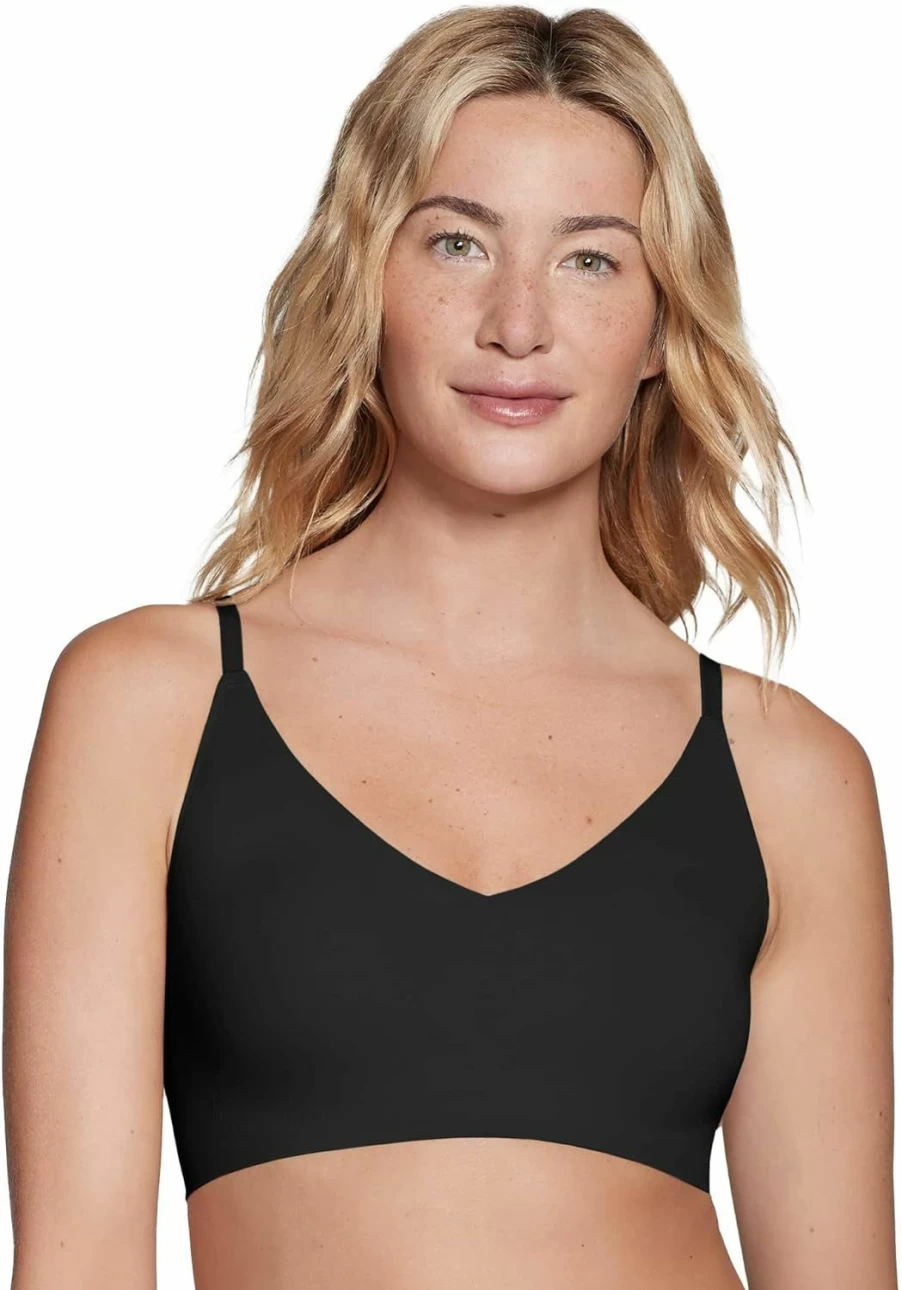True & Co Women's Comfortable Plunge Bralette with Adjustable Skinny Straps
