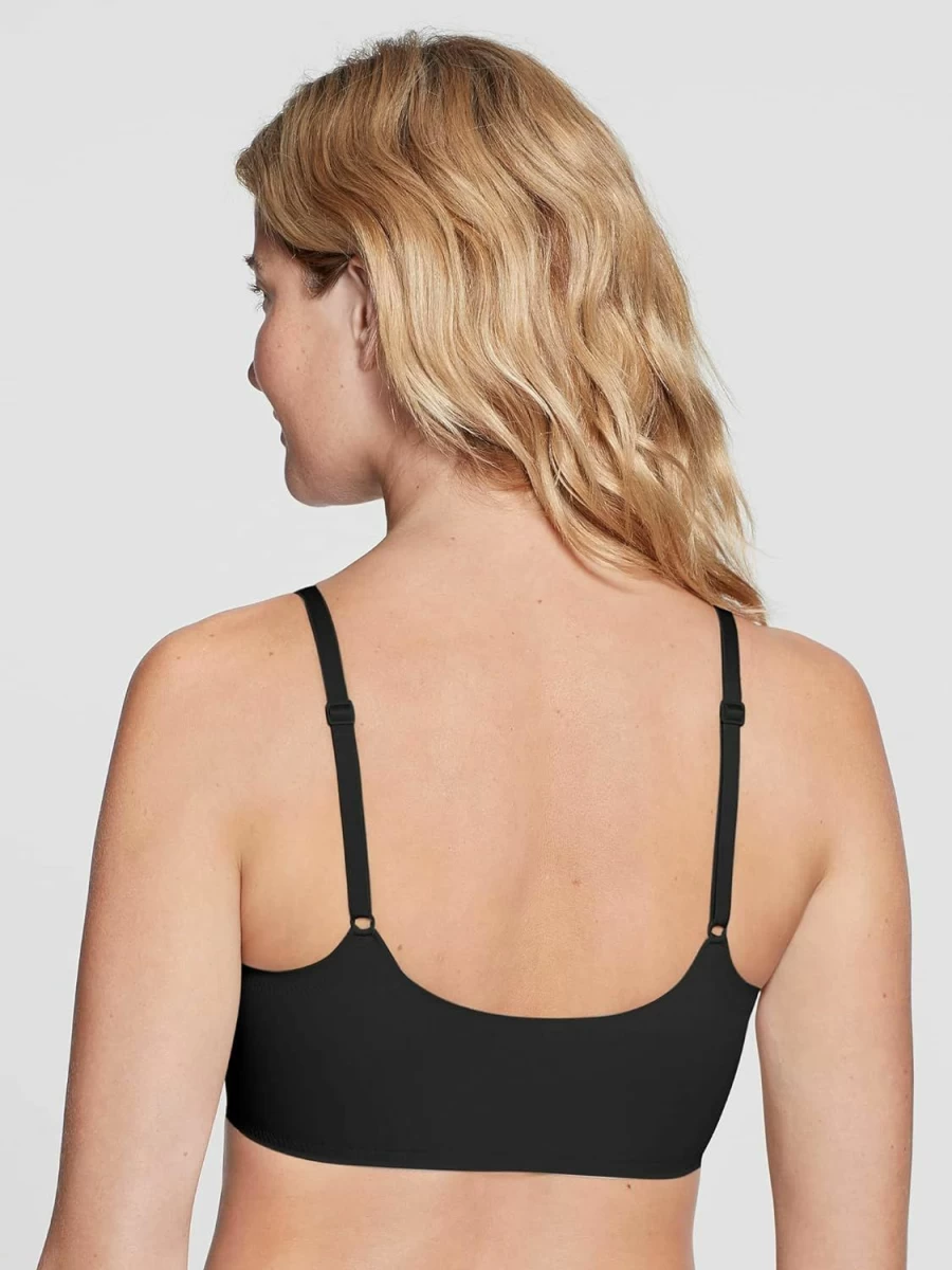 True & Co Women's Comfortable Plunge Bralette with Adjustable Skinny Straps