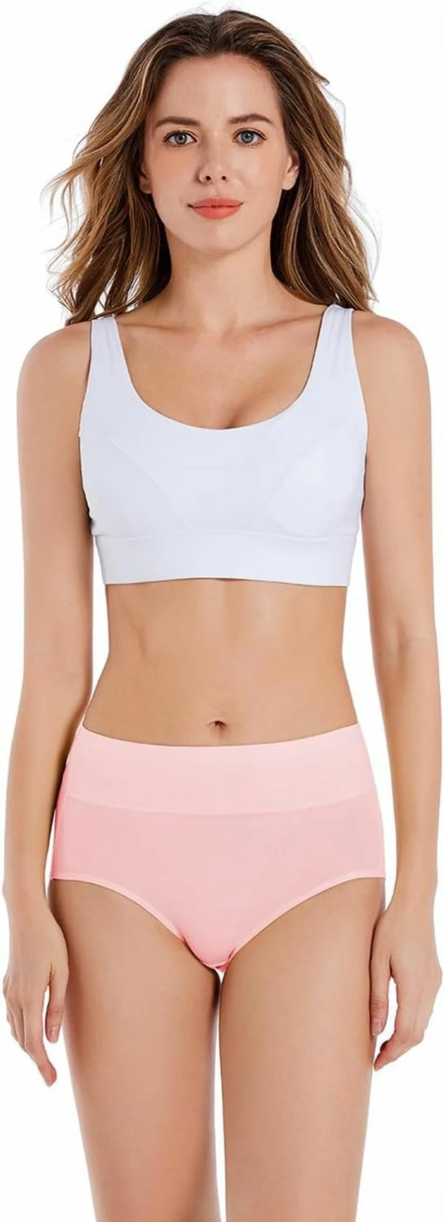 COSOMALL Women's High Waisted Cotton Underwear 5-Pack - Soft Full Briefs Panties for Ladies