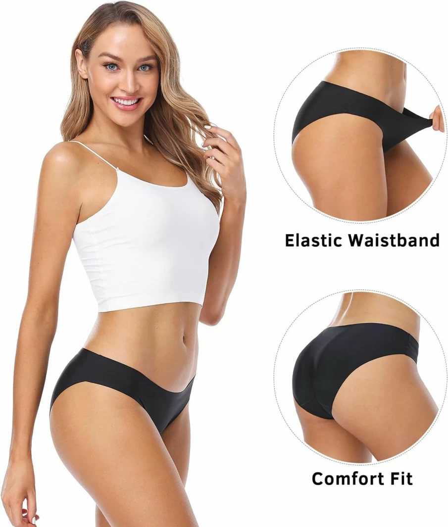 Wealurre Seamless Women's Panties - No Show Invisible Bikini Underwear - Nylon Spandex Comfort Fit