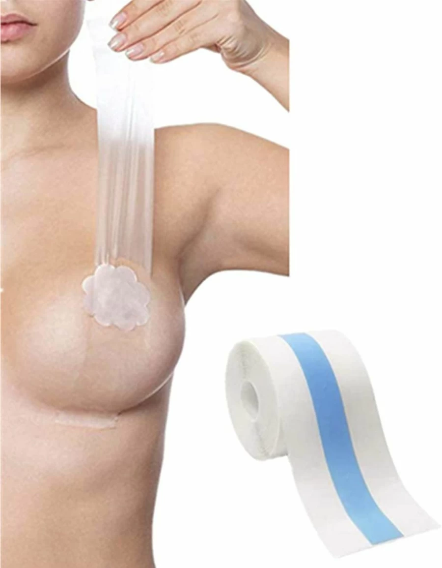 HOTSO Invisible Breast Lift Tape - Self Adhesive Body Tape for Push Up, Backless Support & Boobs Lifting - Comfortable & Secure Chest Tape for Women