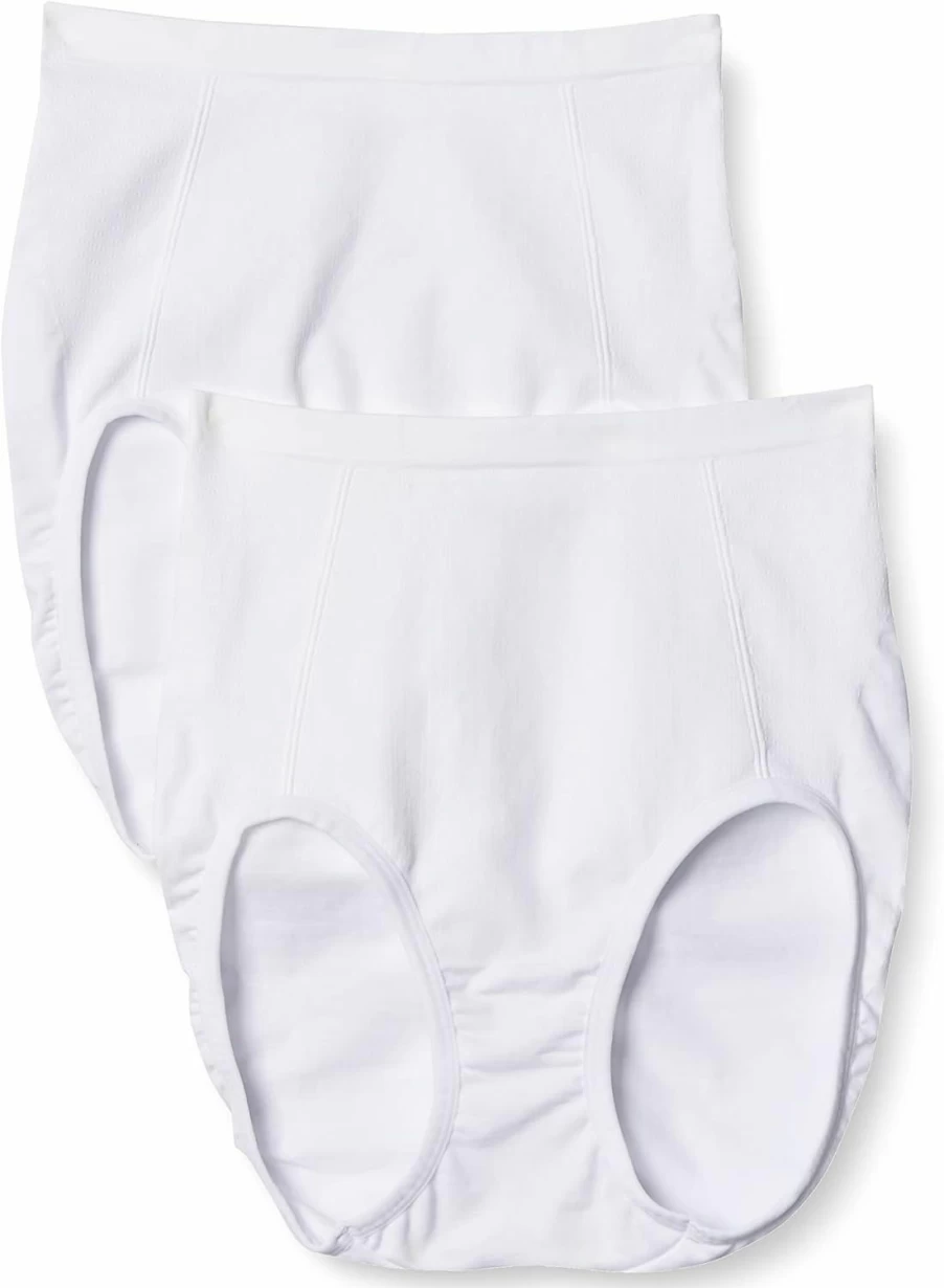Bali Women's Ultra-Firm Control Shapewear Briefs - Seamless Tummy Control Underwear 2-Pack for Smoothing & Slimming