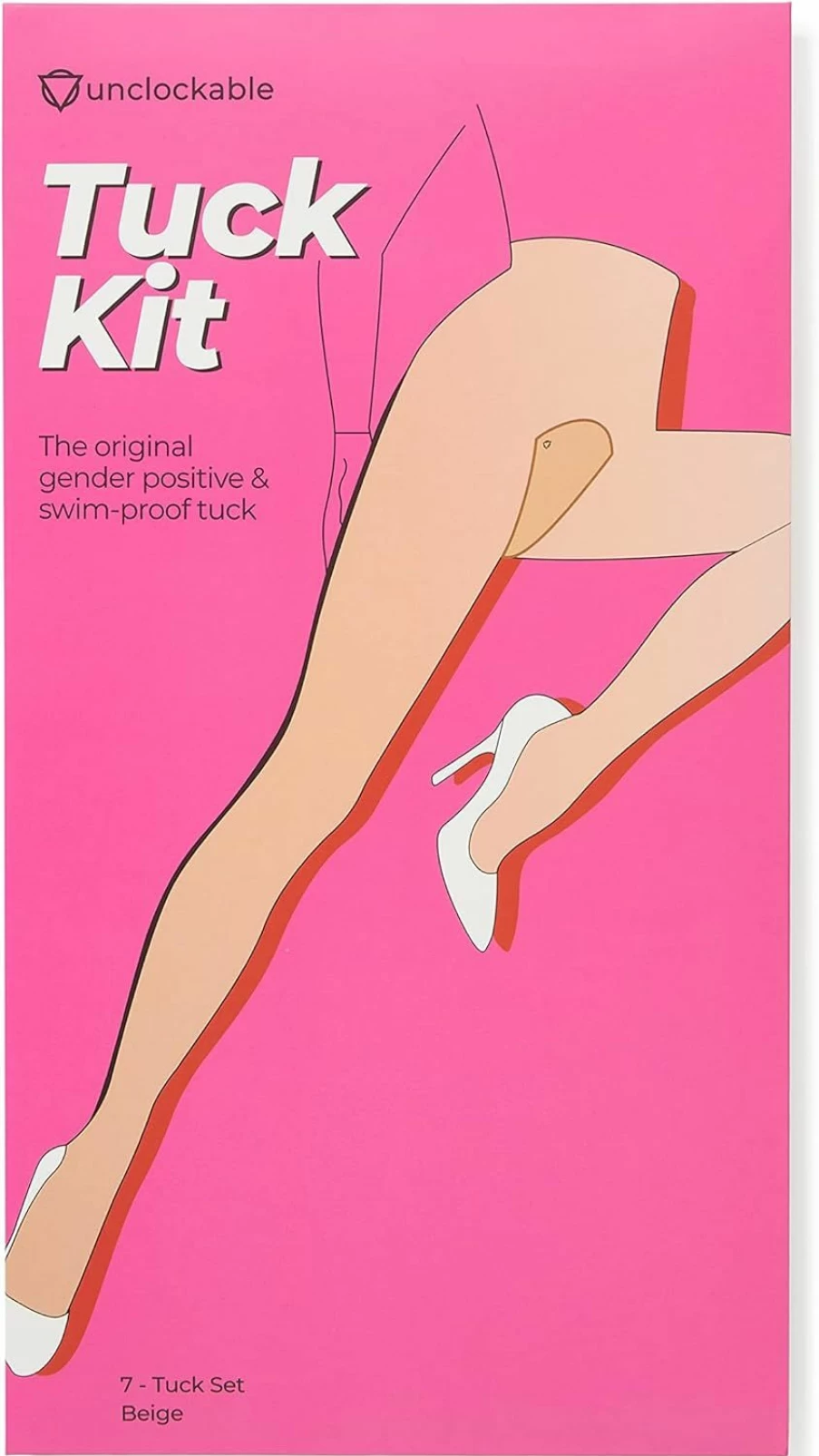 Unclockable T-Tape Tuck Kit - 7 Pack Gaff Alternative for Transgender, Non-Binary & Drag Queens - Secure & Comfortable Tucking Solution