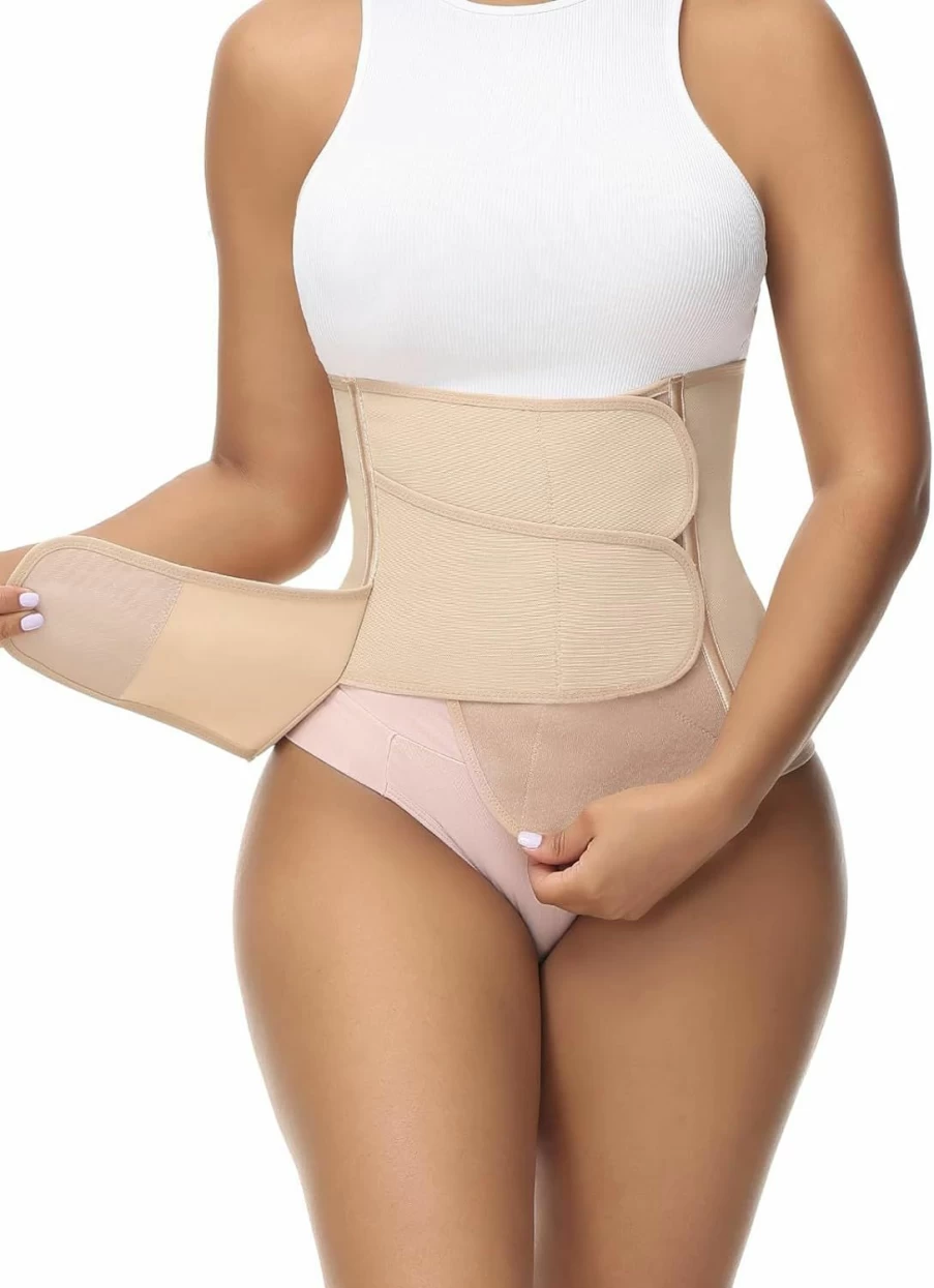 SHAPSHE Women's Waist Trainer Corset for Postpartum Recovery, Adjustable Waist Cincher Shapewear with Velcro for Tummy Control & Body Shaping