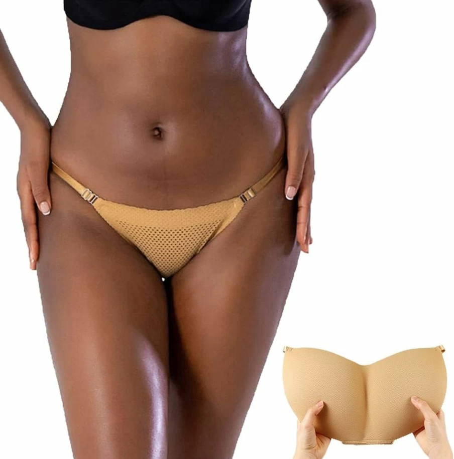 Benuomi Women's Seamless Butt Lifting Panties with Adjustable Padded Enhancer for Push Up & Shaping