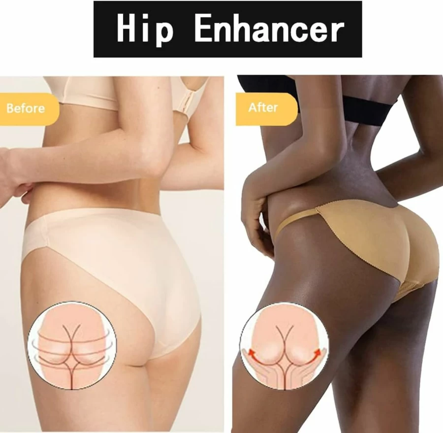 Benuomi Women's Seamless Butt Lifting Panties with Adjustable Padded Enhancer for Push Up & Shaping