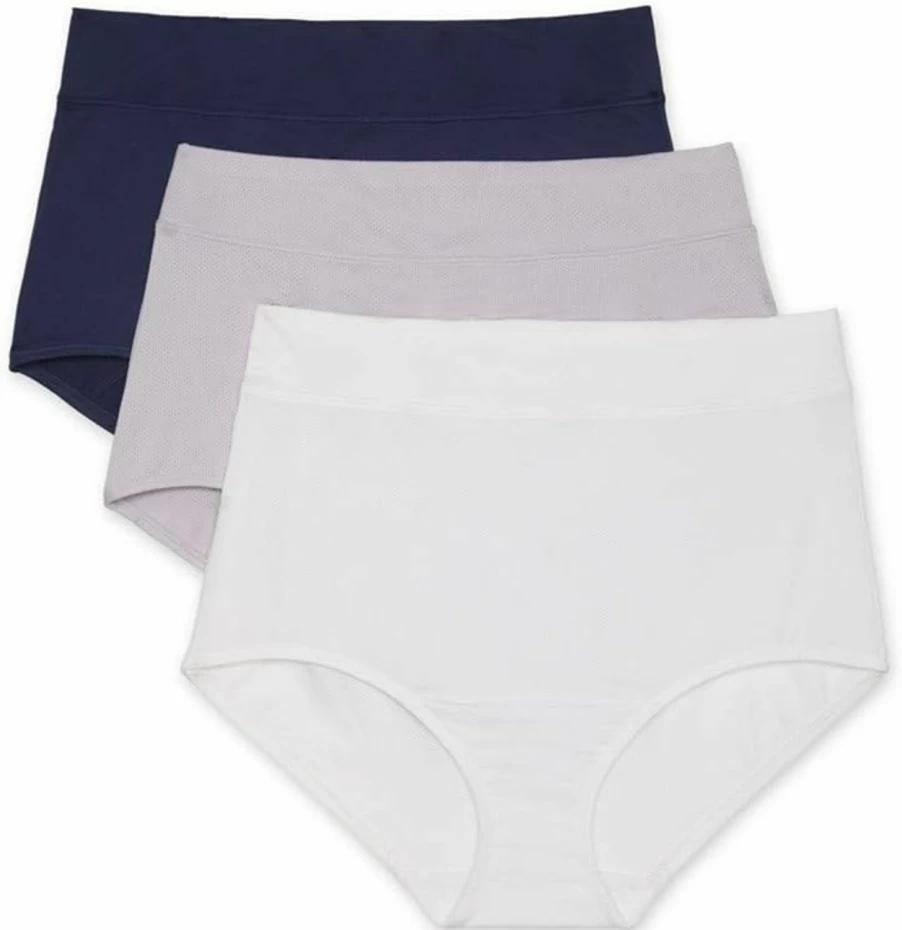 Warner's Women's Blissful Benefits Breathable & Moisture-Wicking Microfiber Brief Underwear - RS4963W Comfortable Everyday Panties