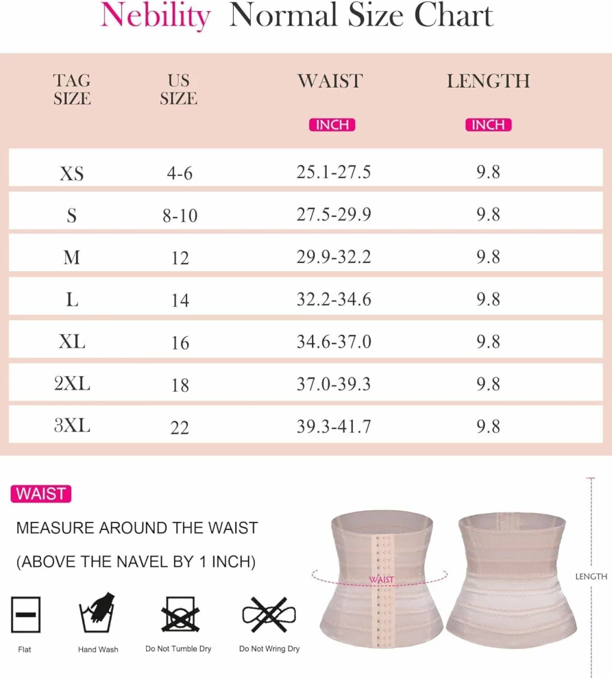Nebility Plus Size Waist Trainer for Women - Tummy Control Corset Girdle Body Shaper for Belly Trimming & Waist Cincher Shapewear
