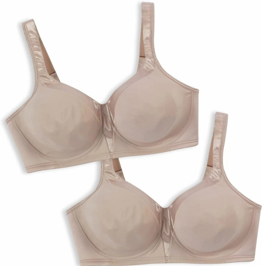 Playtex Women's Silky Soft Wireless T-Shirt Bra - 18 Hour Comfort, Smoothing Full Coverage, Single & 2-Pack Options