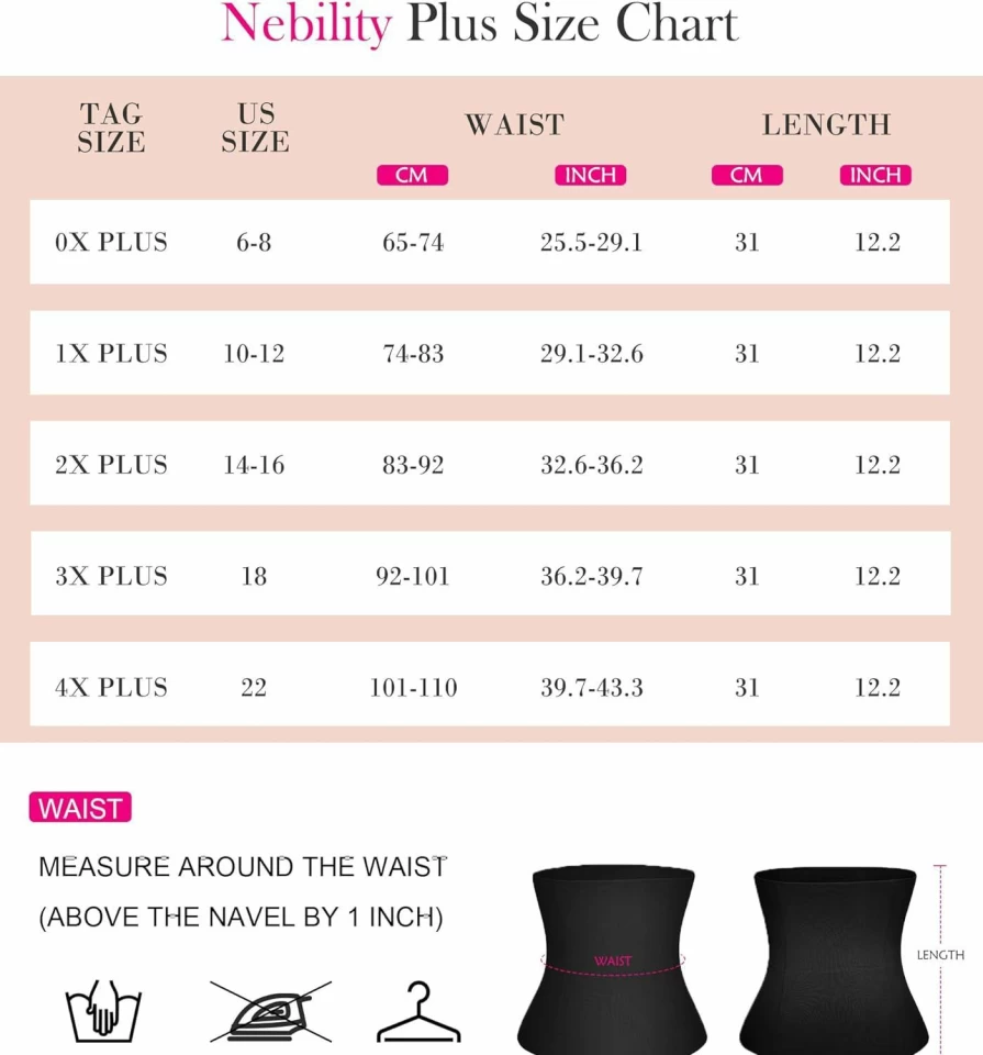 Nebility Plus Size Waist Trainer for Women - Postpartum Tummy Control Corset Girdle Body Shaper for Weight Loss & Shapewear