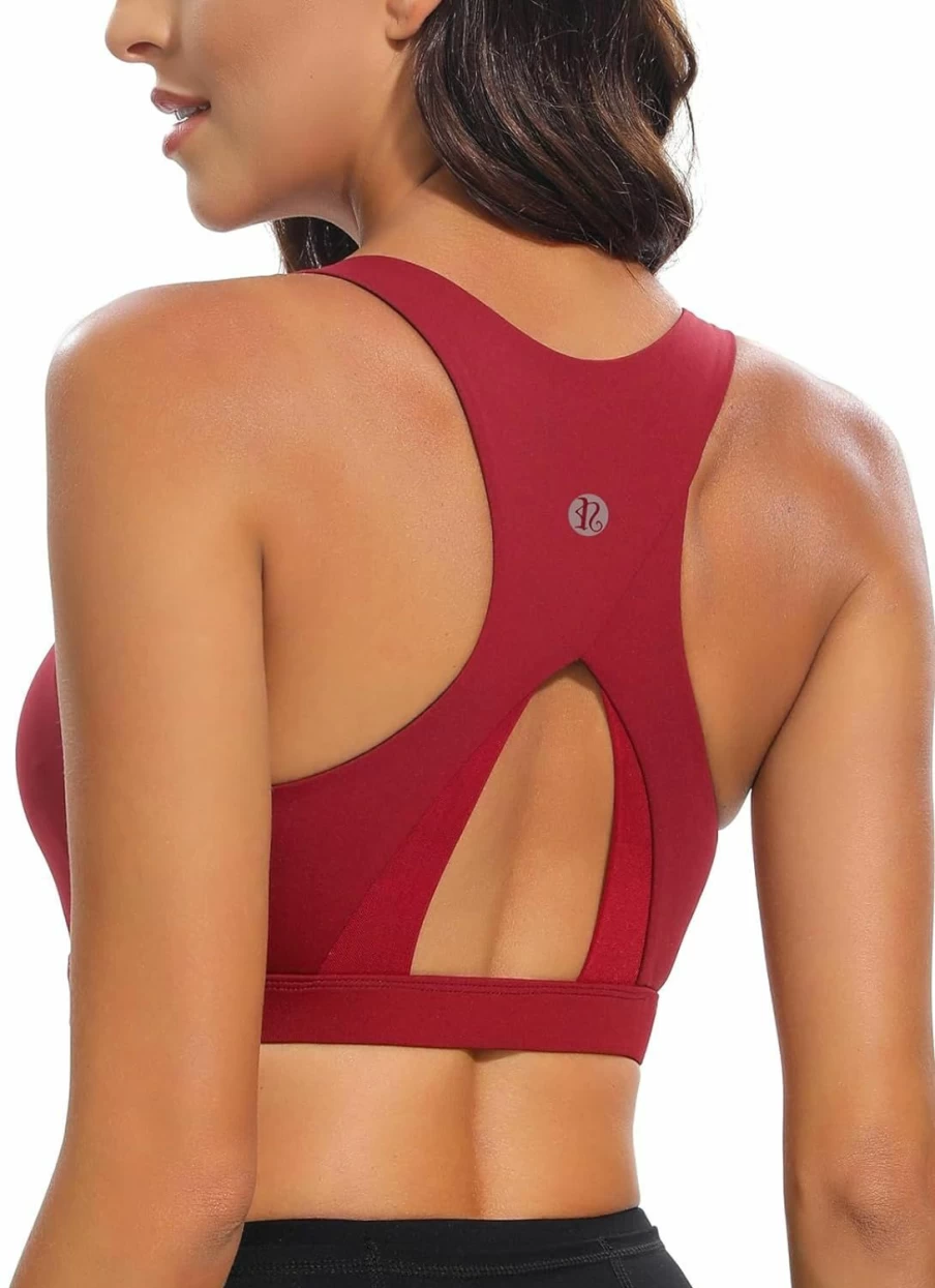 RUNNING GIRL Women's High Impact Sports Bra - Racerback Workout Top, Plus Size Yoga Bra for Running & Fitness