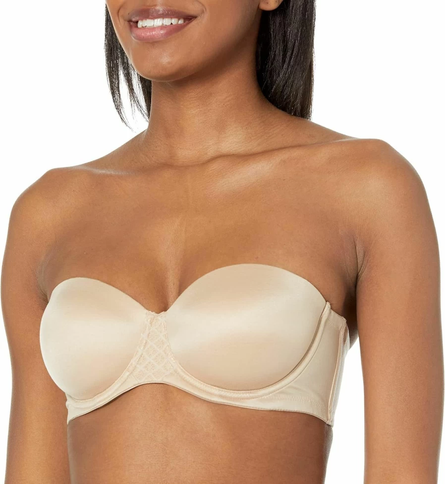 Bali Women's Smooth U Plunge Strapless Bra - 7-Way Multiway Convertible Underwire, Full Coverage, Stay-Put Design