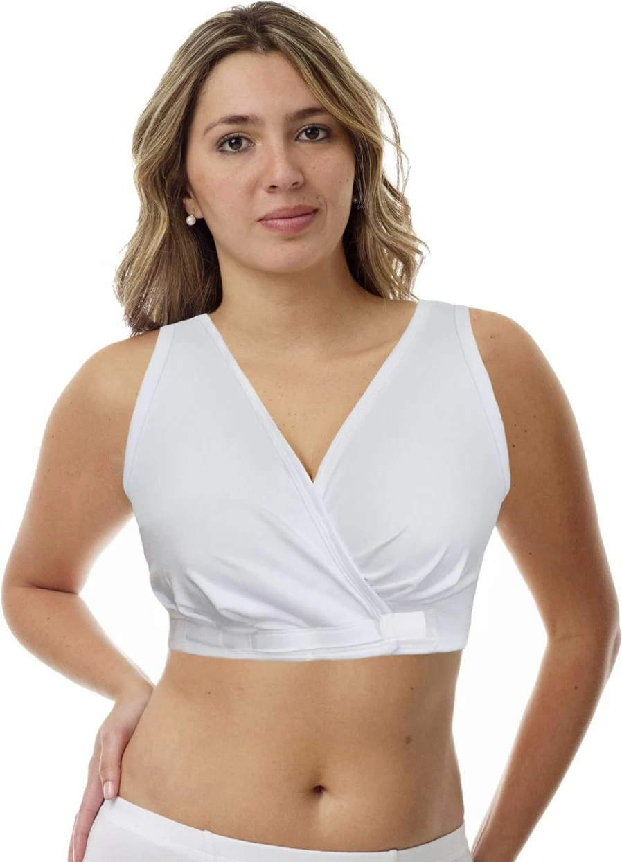 Underworks Comfort Plus Arthritis Bra - Adjustable Hook & Loop Front Closure for Sleep, Leisure & Breastfeeding Support