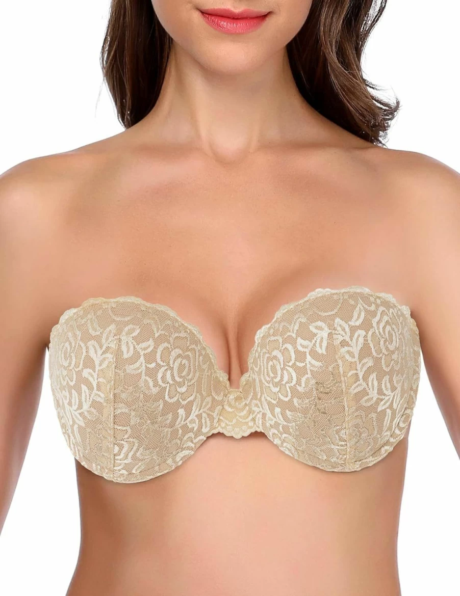 JOATEAY Women's Sticky Push Up Bra - Strapless Backless Self Adhesive Bra - Reusable Non-Slip Invisible Bra for Comfort & Lift
