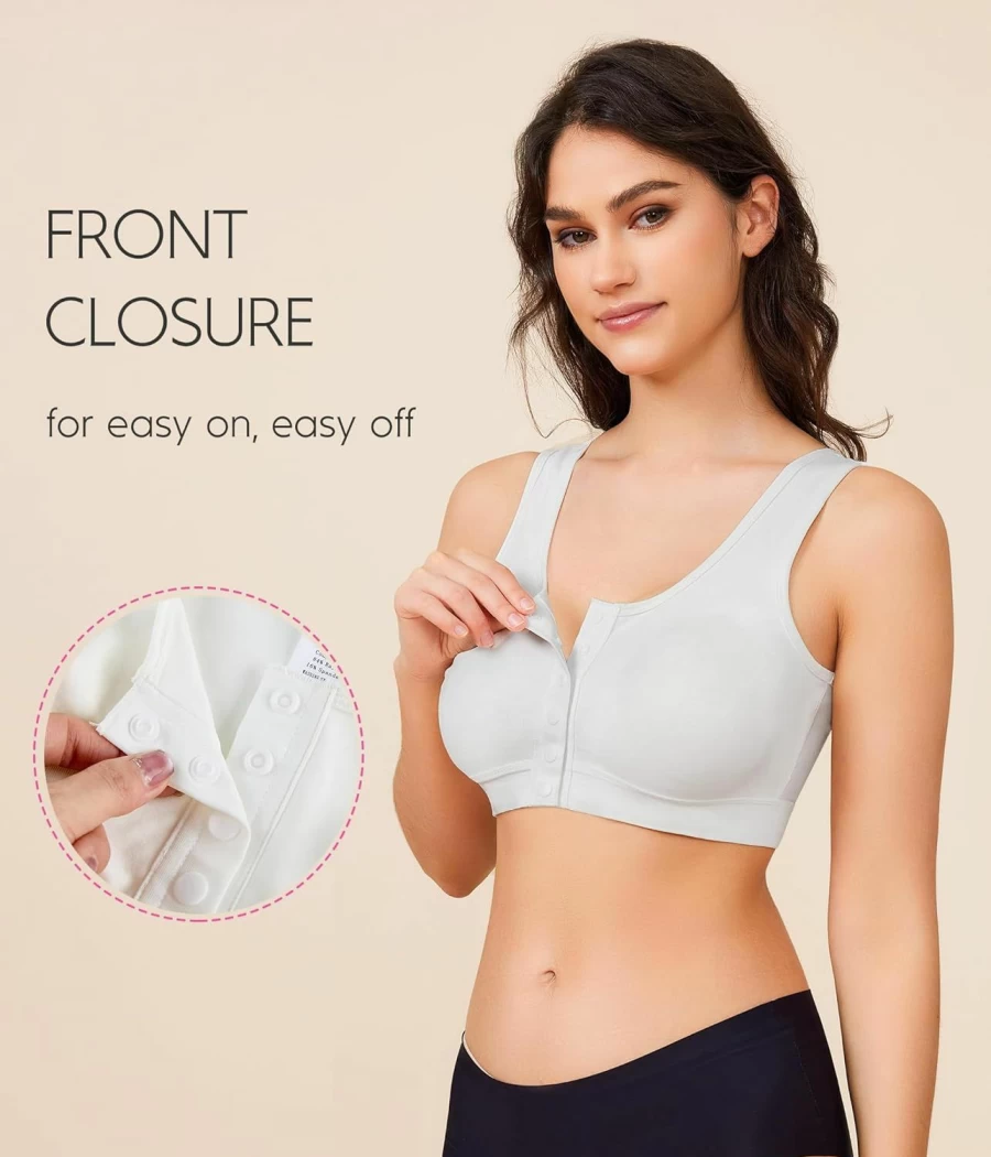 BRABIC Post-Surgery Front Closure Bra for Women – Full Coverage Compression Bra for Everyday Comfort
