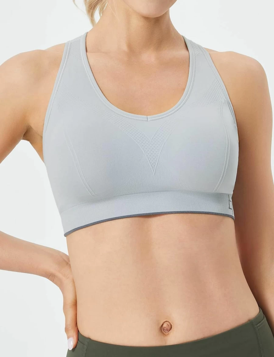 FITTIN Women's Seamless Cross Back Sports Bra - Removable Padding for Yoga, Gym & Workout