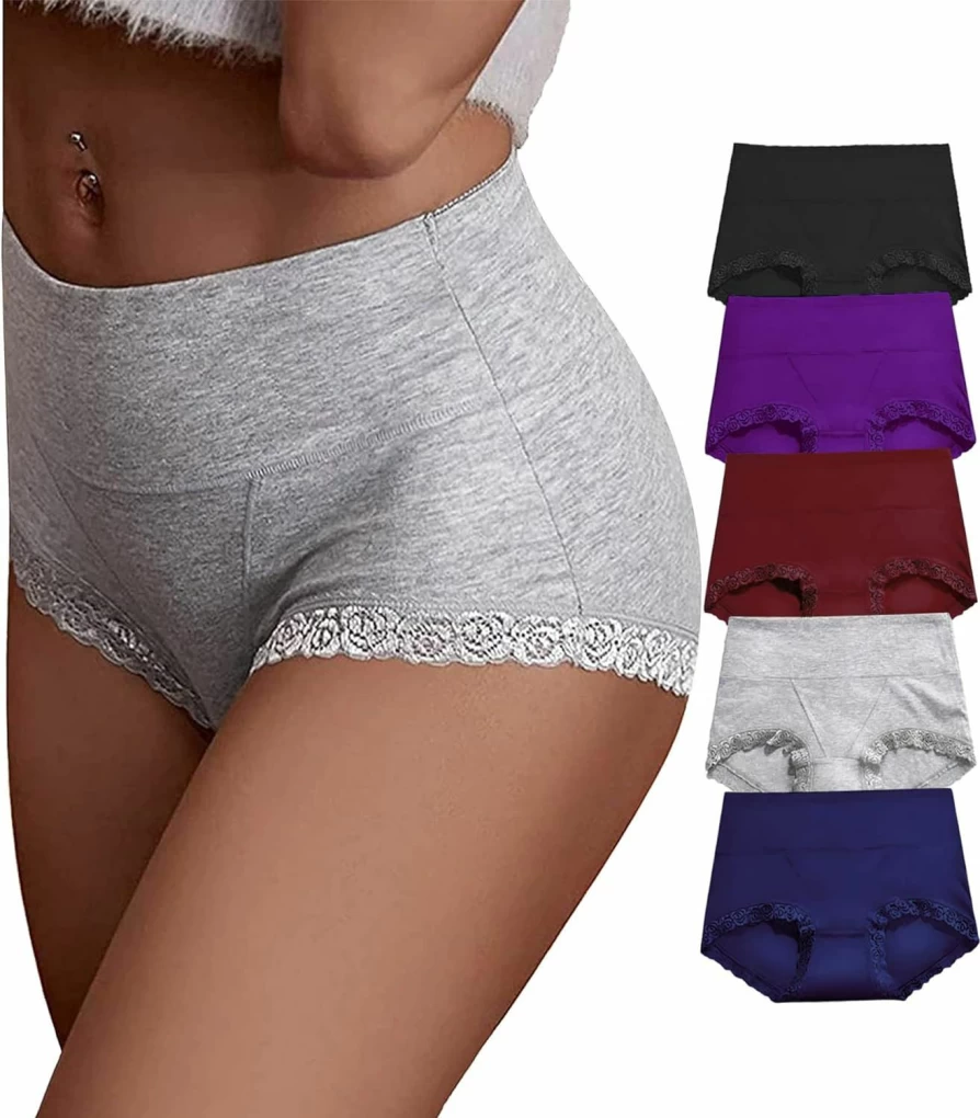 OPIBOO Women's Cotton Tummy Control Boy Shorts - Soft, Stretchable & Comfortable Underwear for Ladies