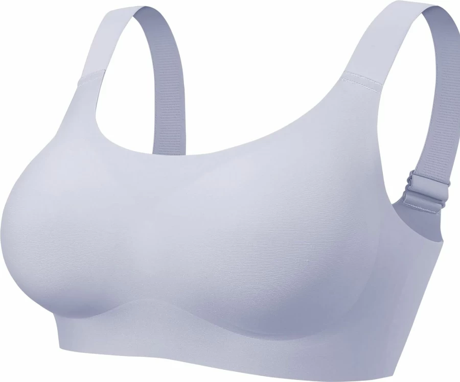 HORISUN Women's Wireless Seamless Longline Bra - Full Coverage with Back & Side Support for Regular & Plus Sizes