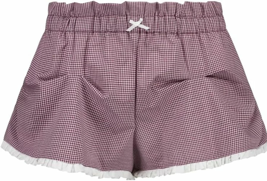 Amiblvowa Women's Y2K Plaid Boxer Shorts - Lolita Bloomers with Ruffles, Low Waist Sleep Pajamas, Lounge & Pettipants