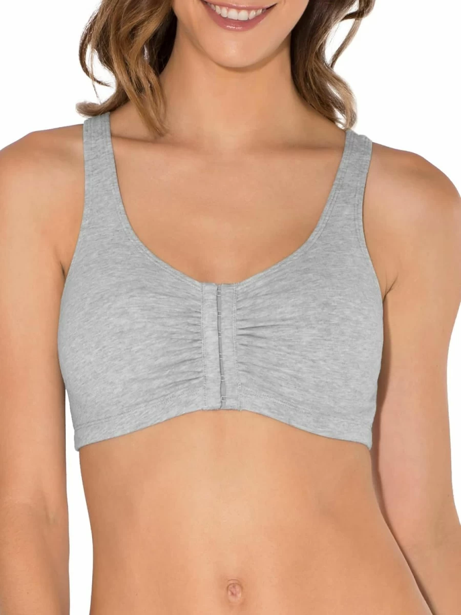 Fruit of the Loom Women's Front Closure Built-Up Support Sports Bra for Active Wear