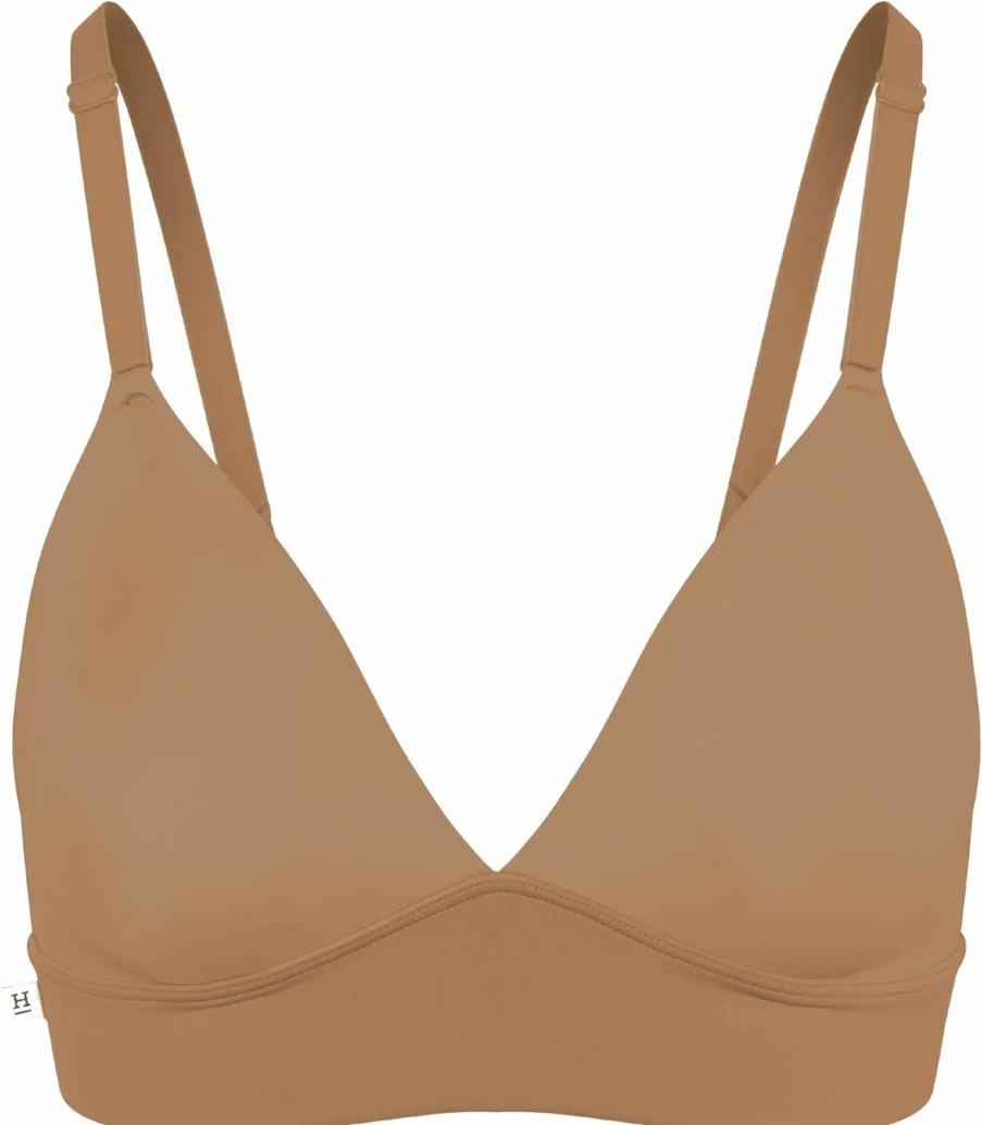 Harper Wilde Bliss Triangle Bralette - Ultra-Soft Lightweight Deep V Wireless Bra for Women Comfortable Yoga Bralette
