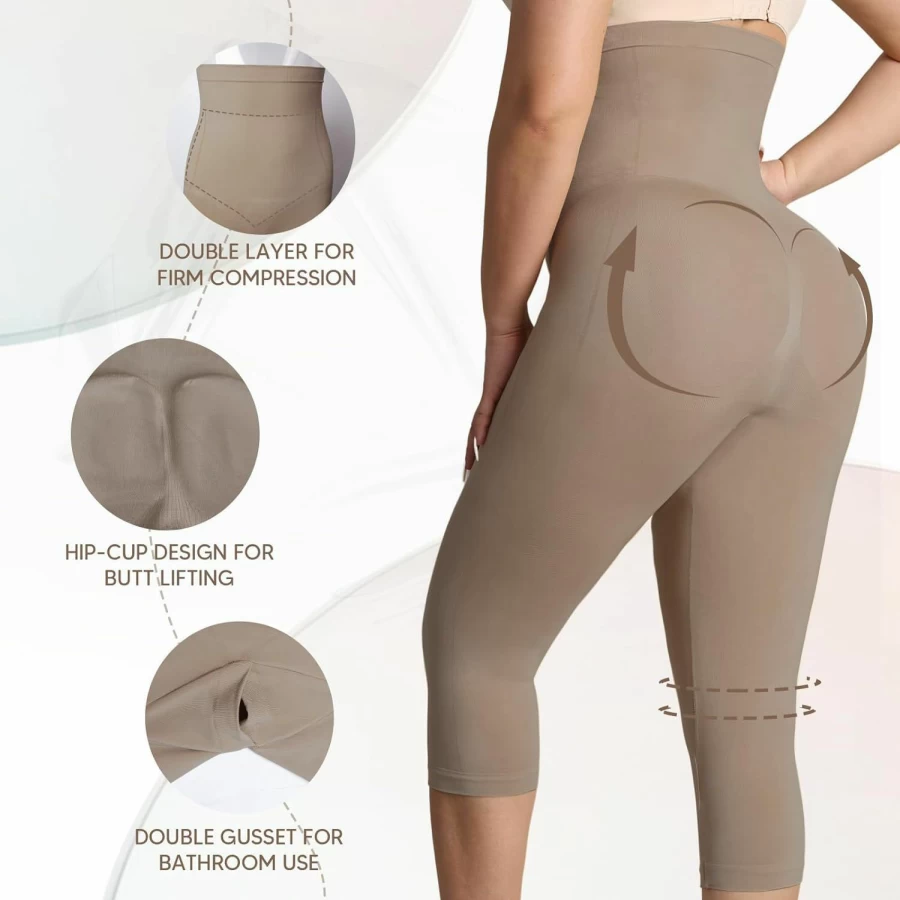 "Takusun High Waisted Shapewear Leggings for Women - Tummy Control, Butt Lifting, Thigh Slimming Seamless Body Shaper Pants"