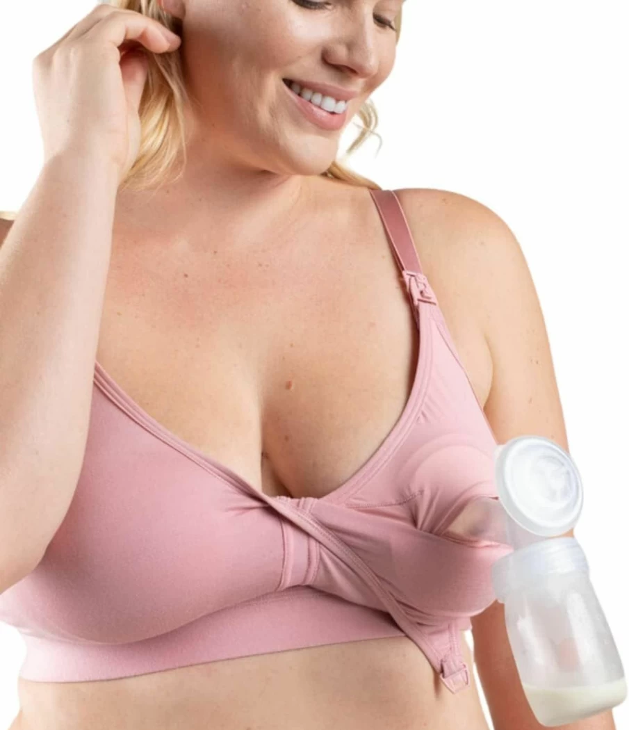 Simple Wishes Hands Free Pumping & Nursing Bra - Comfortable Soft Maternity Bra for Breastfeeding & Breast Pump Use