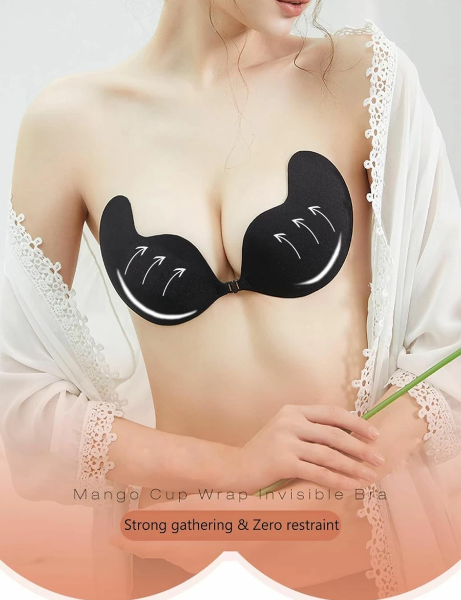 DEPOVOR Super Sticky Push Up Bra for Women - Strapless Backless Adhesive Bra for Wedding Dresses, Reusable Breast Lift Bra