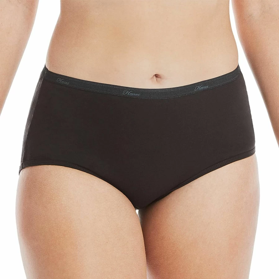 Hanes Women's High-Waisted Cotton Briefs 6-Pack - Moisture-Wicking Underwear (Assorted Colors)