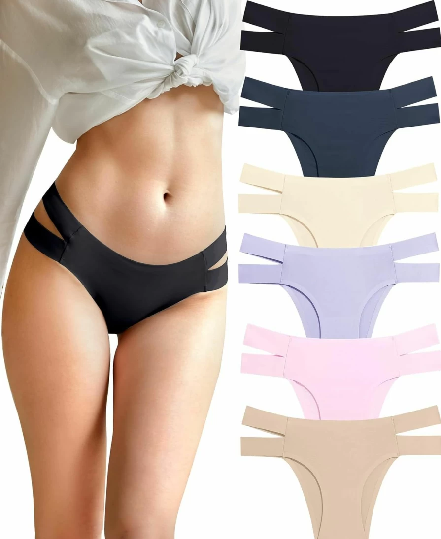 Knowyou Women's Seamless Underwear - Sexy Bikini Panties, Cheeky High Cut Hipster with Stretch for Comfort and Style