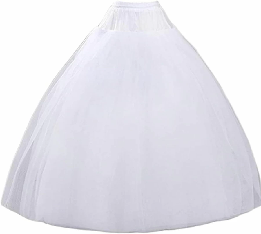 MeiLiMiYu 8-Layer Hoopless Petticoat Underskirt for Wedding Ball Gown – Floor-Length Crinoline Slip Skirt