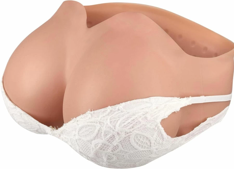 ICEVER Silicone Breastplate for Crossdressers - Strapless Chest Plate with Natural Feel, Filled Fake Boobs for Transgender Women - Realistic Breast Forms