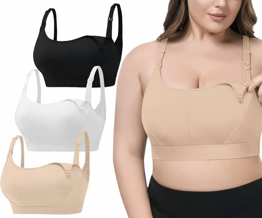 VIMMYTHS Women's Maternity Nursing Bras 3Pack - Adjustable Comfort Bralette for Pregnancy & Breastfeeding (S-4XL)