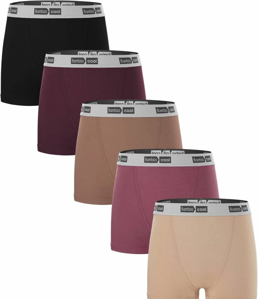 BAMBOO COOL Women's Bamboo Boxer Briefs - Soft Stretch Breathable Boy Shorts Underwear for Women