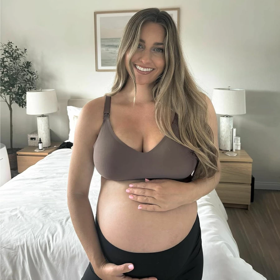 Haakaa Wireless Nursing Bras for Breastfeeding – Ultra Comfortable Maternity Bra with Jelly Strip Support