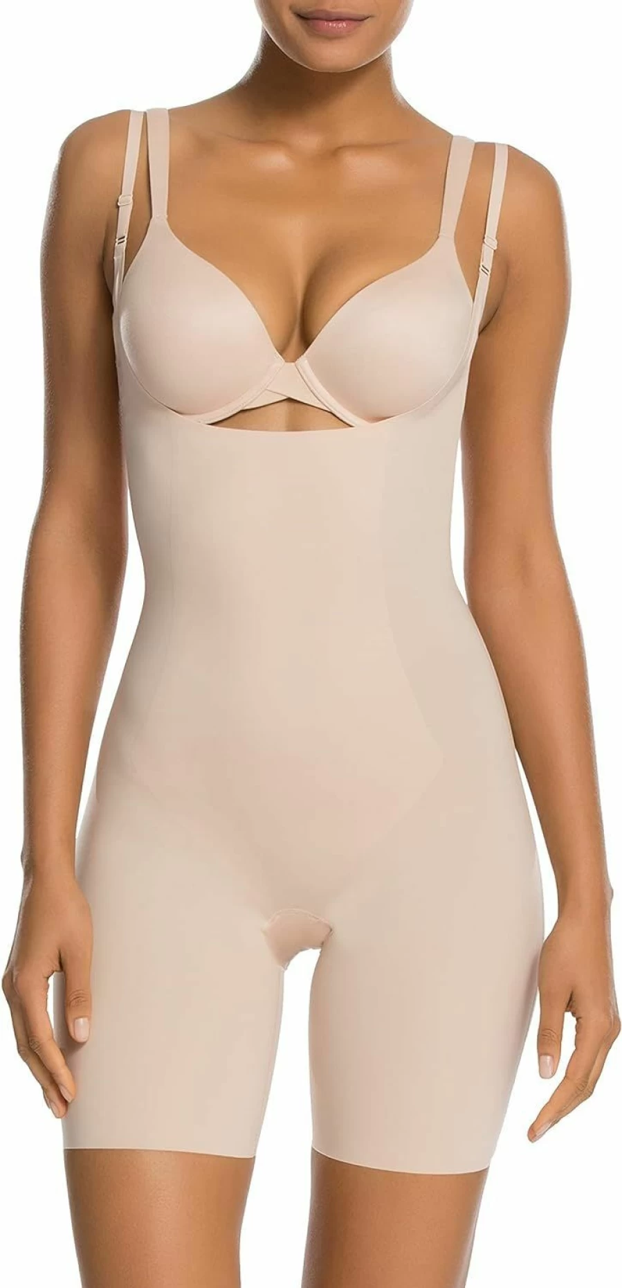 SPANX Women's Thinstincts Open-Bust Bodysuit Shapewear - Mid-Thigh Slimming Suit for Regular & Plus Sizes
