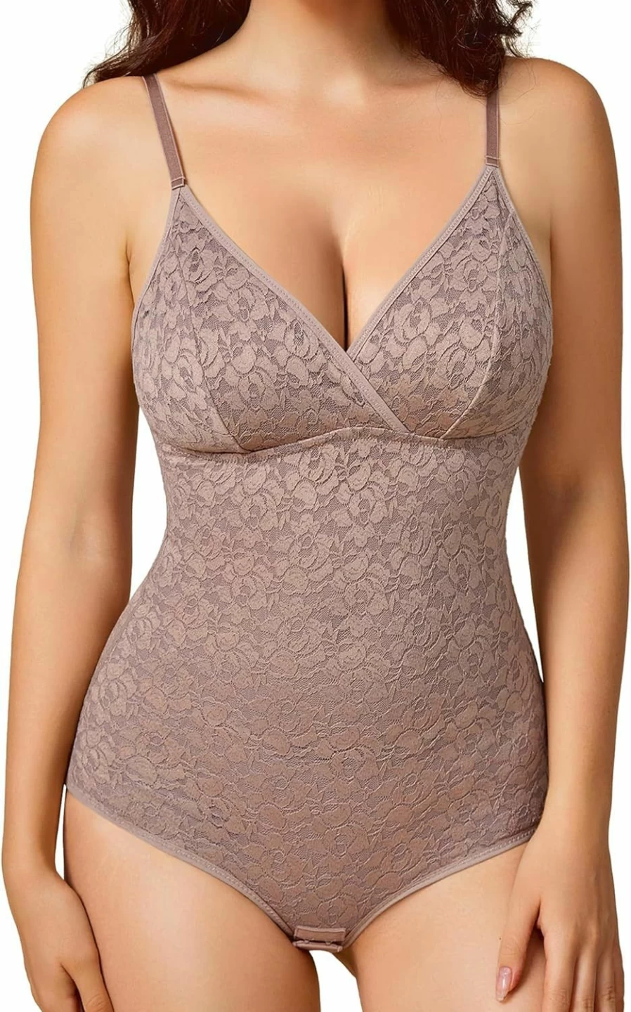 BRABIC Women's Tummy Control Shapewear Bodysuit - V-Neck Backless Camisole Jumpsuit for Slimming & Sculpting