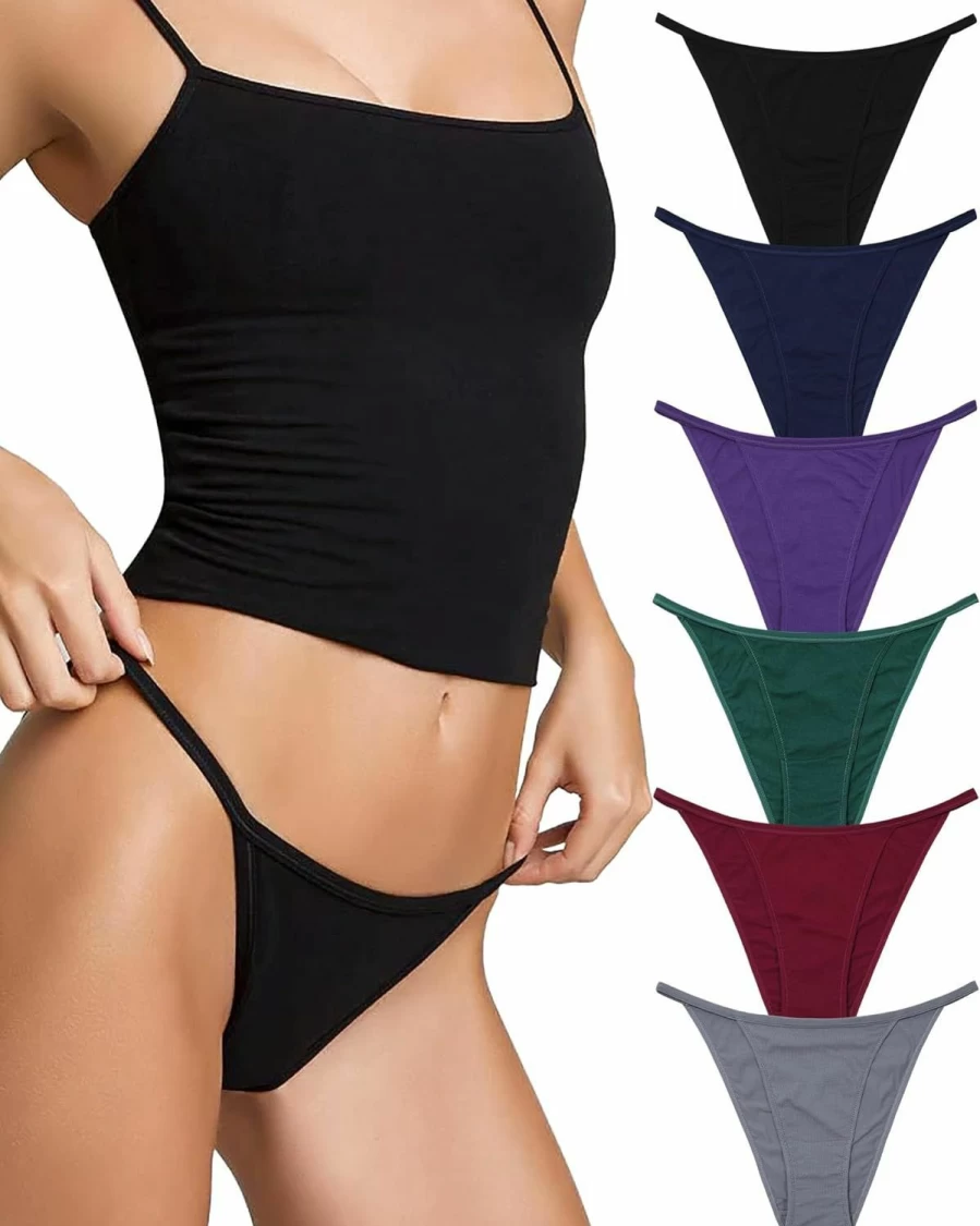 LEVAO Women's Plus Size Cotton Bikini Panties - Low Waist Cheeky Underwear with High Cut Stretch Briefs