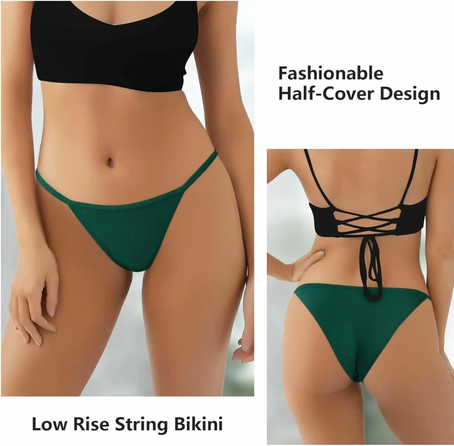 LEVAO Women's Plus Size Cotton Bikini Panties - Low Waist Cheeky Underwear with High Cut Stretch Briefs