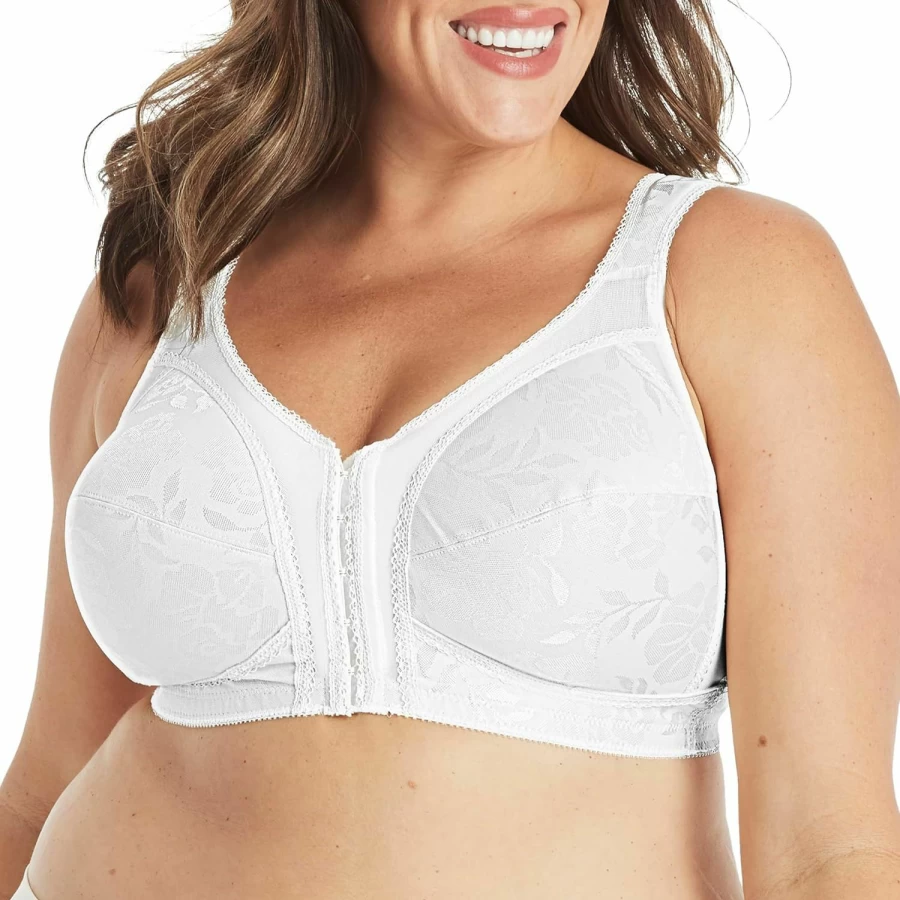 Playtex Women's 18-Hour Comfort Front-Close Wirefree Bra with Flexible Back Support - US4695