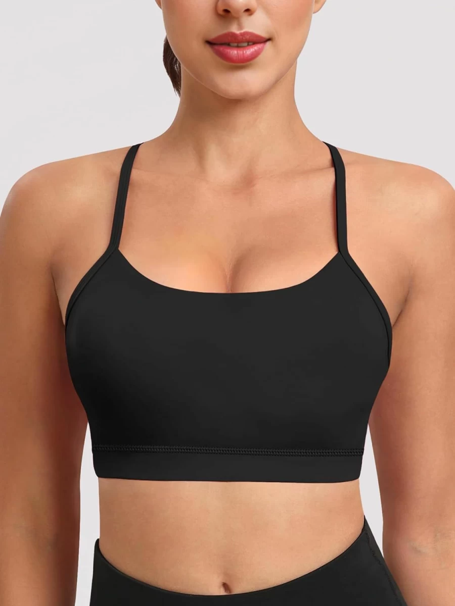 Raxnode 3 Pack Women's Y Back Sports Bras - Padded Spaghetti Strap Workout Tops for Yoga & Fitness